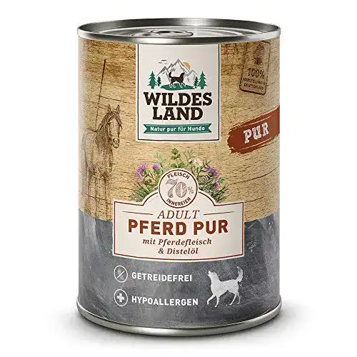 Wildes Land Hundefutter Nassfutter mit Pferd 12 x 400 g