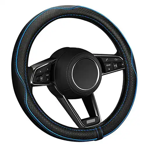 Lenkradbezug ELZO aus Leder für Lenkräder 37-38 cm
