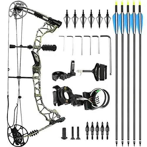 Kuwan Compoundbogen Set mit verstellbarem Zuggewicht 25-70 lbs