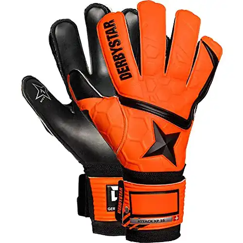 Torwarthandschuhe Derbystar Kinder Attack XP16 in Orange und Schwarz