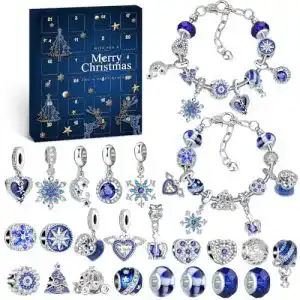 Schmuck-Adventskalender für Mädchen 2025 mit DIY-Armband und Charm-Perlen