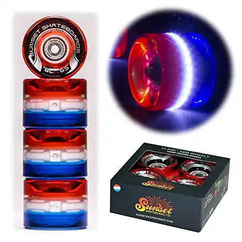 Longboard Rollen Sunset Skateboards Flare LED 59mm