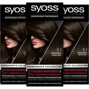 Syoss Color Haarfarbe 3_1 Dunkelbraun – Permanente Coloration