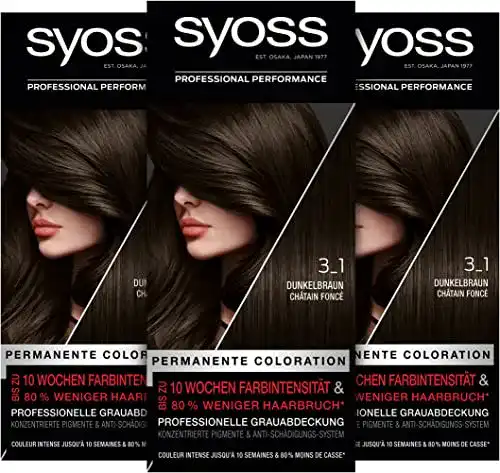 Syoss Color Haarfarbe 3_1 Dunkelbraun – Permanente Coloration