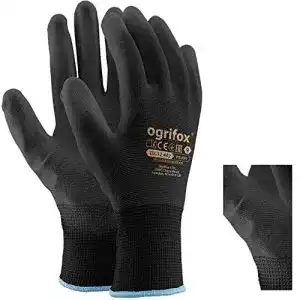 Arbeitshandschuhe Ogrifox LTD mit PU-beschichtetem Nylon in Schwarz
