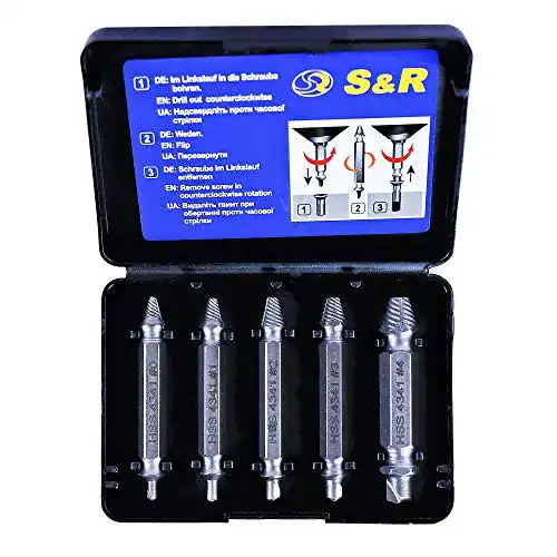 Schraubenausdreher Set von S&R, 5-teilig für Linksausdreher