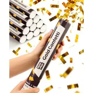 Konfettikanone Partyjoker 10er Set in Gold – Sicher und Einfach zu Bedienen