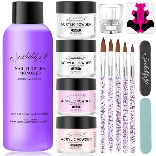 Acrylpulver Set SPTHTHHPY mit 75ml Acryl-Nagelflüssigkeit