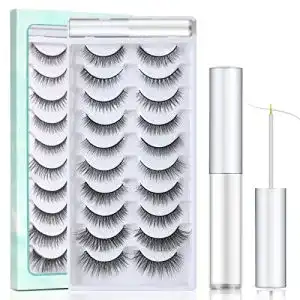 Künstliche Wimpern von SISILILY mit Wimpernkleber, 10 Paar
