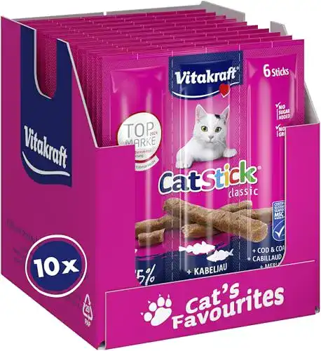 Vitakraft Cat Stick Classic Katzenleckerlies, fleischiger Katzensnack