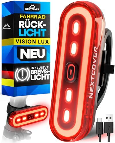Fahrradbeleuchtung USB Nextcover Rücklicht mit VisionLux LEDs und Bremslicht