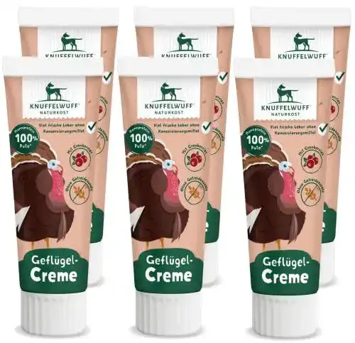 Futtertube für Hunde von Knuffelwuff – 6er Pack Putenleckerli