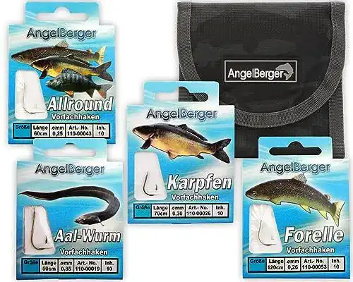 Angelhaken Vorfach Hakensortiment mit Tasche von Angel-Berger
