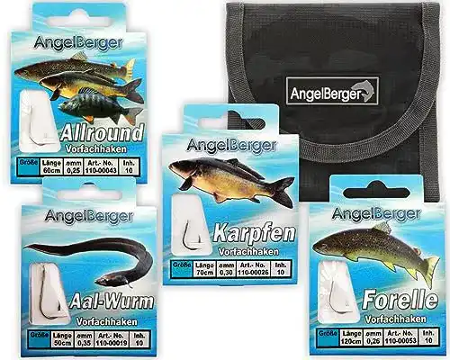 Angelhaken Vorfach Hakensortiment mit Tasche von Angel-Berger