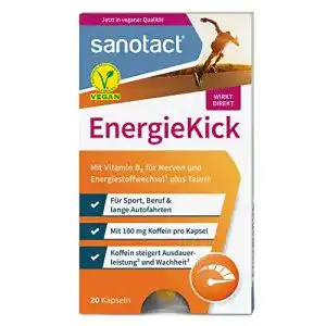 Nahrungsergänzungsmittel gegen Müdigkeit von Sanotact mit Koffein und Vitamin B12