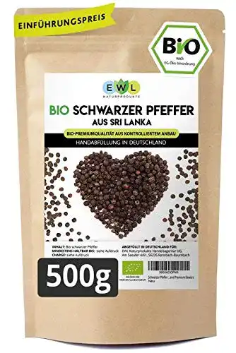 Bio Schwarzer Pfeffer Ganze Pfefferkörner aus nachhaltigem Anbau