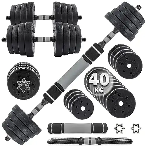 C.P.Sports 2in1 Kurzhantel und Langhantel Set für Krafttraining