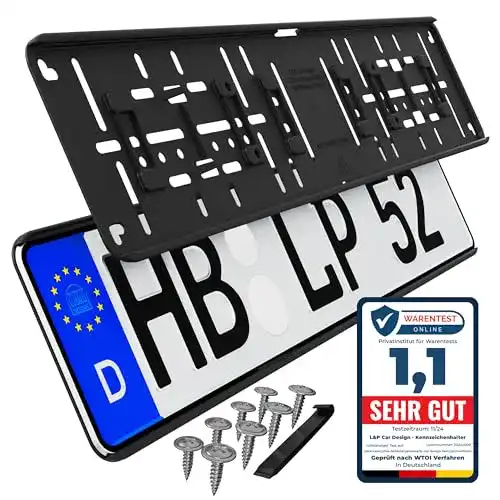 Kennzeichenhalter L & P Car Design Rahmenlos ohne sichtbare Befestigungspunkte