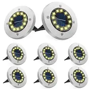 Solar-Bodenleuchten Bzavor 8er Set mit 12 LEDs für Außenbereiche