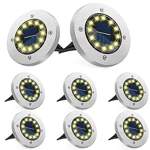 Solar-Bodenleuchten Bzavor 8er Set mit 12 LEDs für Außenbereiche