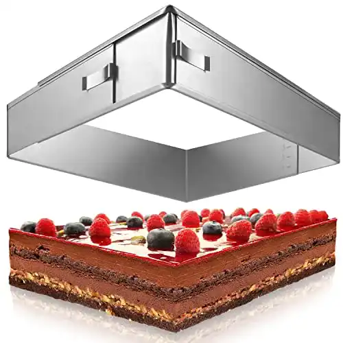 Verstellbarer Backrahmen 4smile aus Edelstahl für rechteckige Backformen