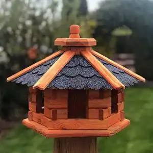 Vogelhaus aus Holz Darlux handgefertigt sechseckig wetterfest