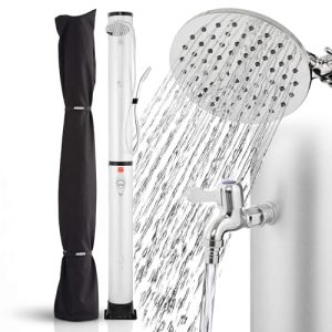 Arebos Solardusche 40 L mit Thermometer und Handbrause