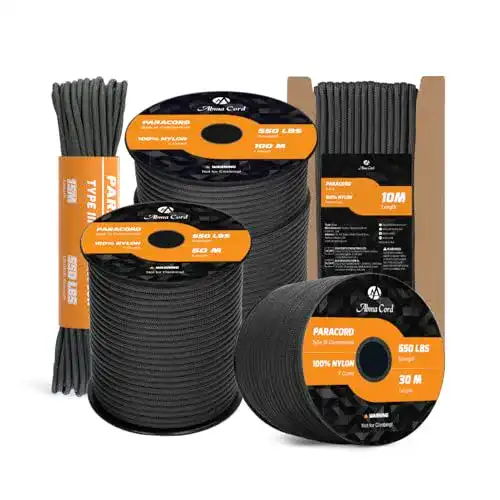 Paracord Abma Cord 550 Nylon Seil Typ III 30m 4mm Schwarz