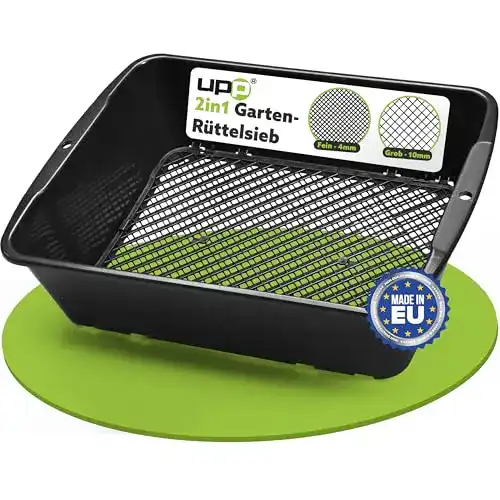 Gartensieb UPP 2-in-1 für effektives Aussieben von Erde und Steinen