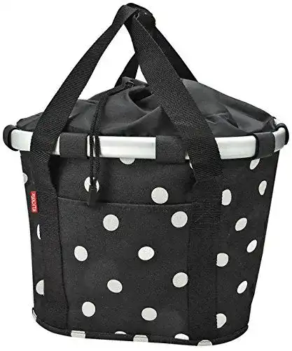 Fahrradkorb vorne Klickfix Damen Bikebasket Lenkerkorb Black Dots