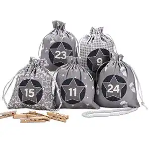 Adventskalender Säckchen KOHMUI zum Befüllen aus Baumwolle