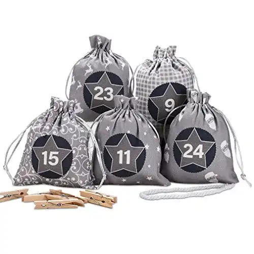 Adventskalender Säckchen KOHMUI zum Befüllen aus Baumwolle