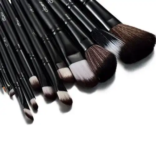 Make-up Pinselset Glow Black – 12-teiliges Set für Gesichts- und Augen-Make-up