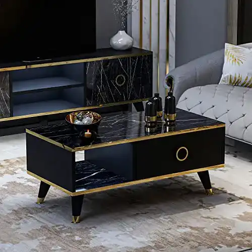 Marmor Couchtisch Homidea Sophia Moderner Wohnzimmertisch