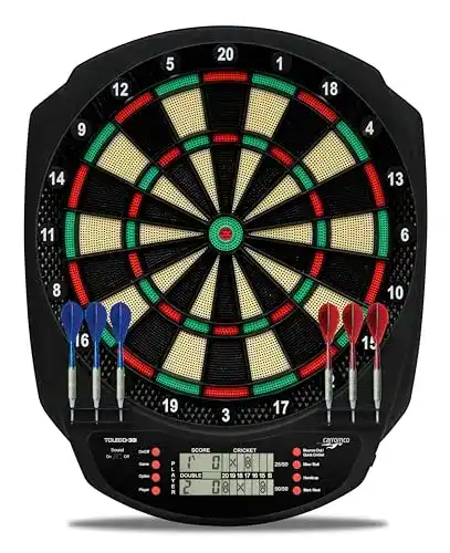 Carromco Toledo-301 Elektronisches Dartboard mit LCD Display und 43 Spielen
