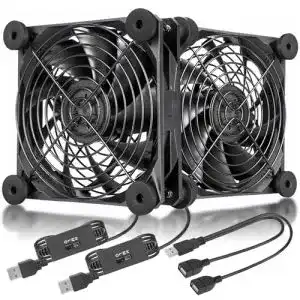 upHere USB Lüfter mit Multi-Speed-Steuerung und Metallgrillschutz