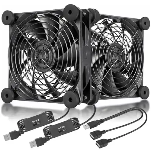 upHere USB Lüfter mit Multi-Speed-Steuerung und Metallgrillschutz