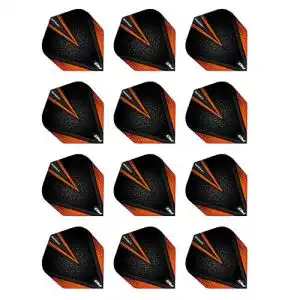 Dart-Flights Red Dragon Hardcore Radical in Schwarz und Orange, extra dick