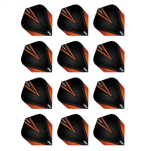 Dart-Flights Red Dragon Hardcore Radical in Schwarz und Orange, extra dick