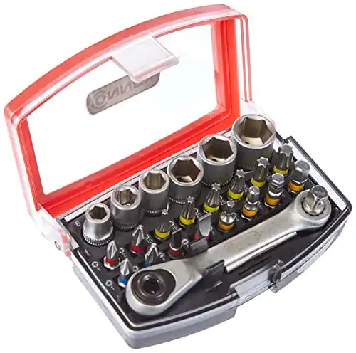 Mini-Ratschen-Set Connex 25-teilig mit Bit- und Steckschlüssel