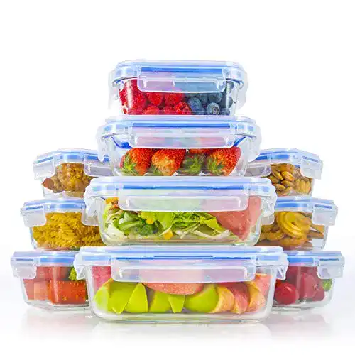 Vorratsdosen Zestkit Glas Frischhaltedosen Set mit 10 Behältern