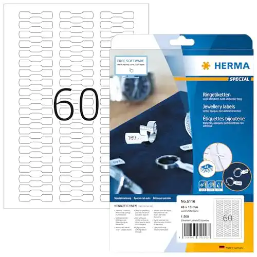 Herma 5116 Ringetiketten blickdicht, 25 Blatt, selbstklebend