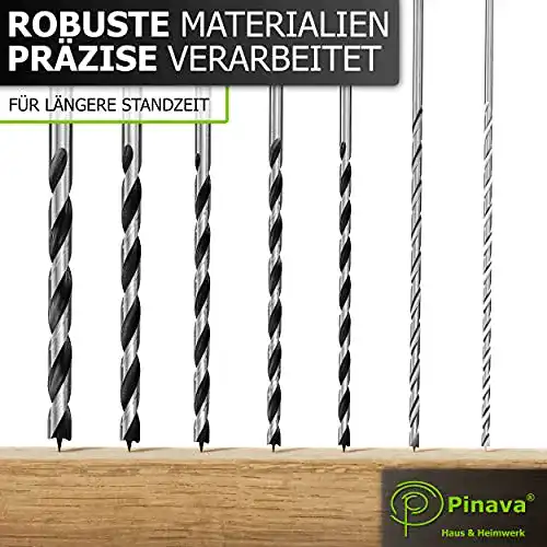 Holzbohrer Set Pinava mit 7 langlebigen und stabilen Bohrern