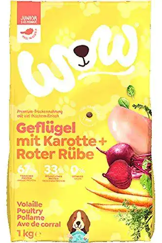 Hundefutter Trockenfutter Junior mit Geflügel, 6 x 1 kg
