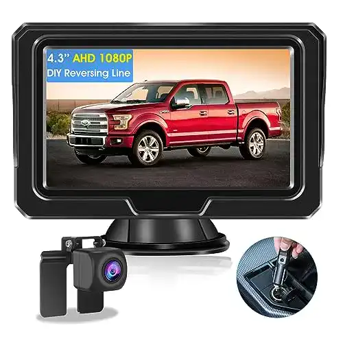 Rückfahrkamera Vtopek AHD 1080P mit 4,3 Zoll Monitor und Kabel