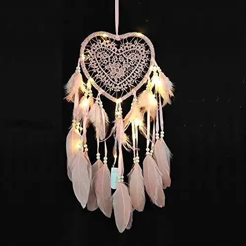 Traumfänger Railonch Herz im Boho-Stil mit LED-Licht