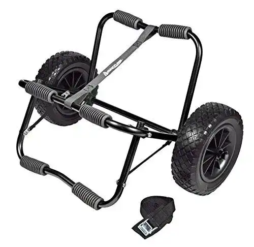 Kanuwagen Navyline Profi mit Fixiergurt in Schwarz