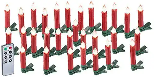 Kabellose Christbaumkerzen Lunartec Led: 30er-Set