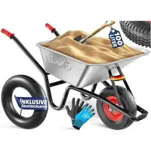Schubkarre Masko Bau Garten 100 Liter Traglast bis 250 kg mit Luftreifen