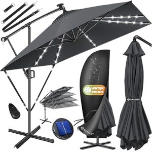 Sonnenschirm mit LED von Kesser – Ampelschirm Holly rechteckig 350cm